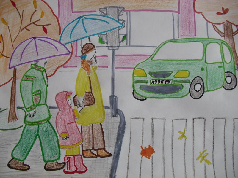Детские рисунки на тему правила дорожного движения 1 класс